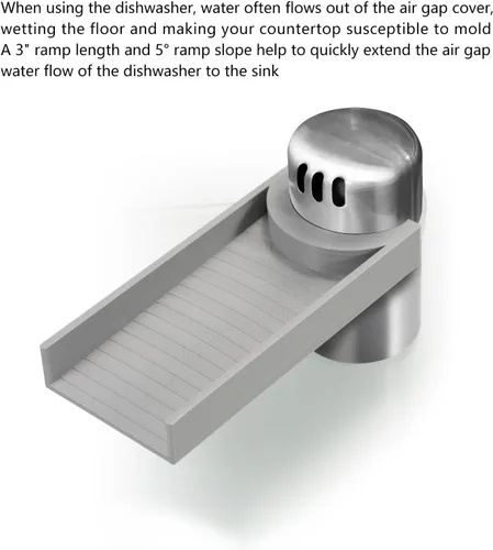Miniatura 3 de Rampa de agua para cubierta de aire para lavavajillas, rampa de 3 pulgadas que ayuda a guiar el agua al fregadero, accesorio universal