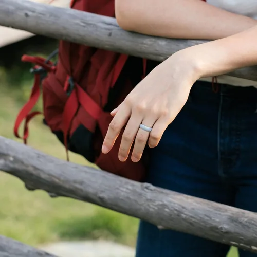 Miniatura 5 de ThunderFit Silicone Wedding Bands for Women, Dome - 5.5mm Wide - 2mm Thick Unique Anniversary Rings