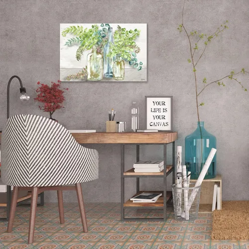 Miniatura 5 de Jaxson Rea Tre Sorelle Studios, lienzo envuelto en galería "Vintage Specimen Bottles & Ferns II", 60 x 40 pulgadas