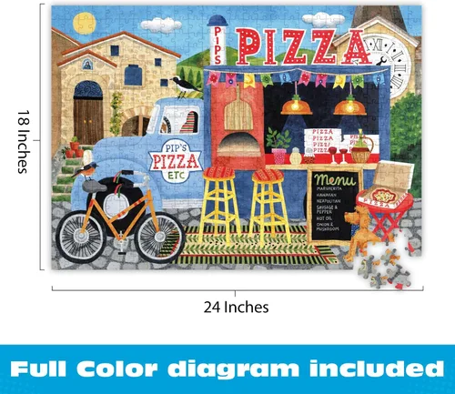 Miniatura 2 de Ceaco - Food Trucks - Pip's Pizza Truck - Rompecabezas de 500 piezas para adultos y familias - Arte vibrante de alta resolución por Stephanie