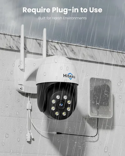 Miniatura 8 de Hiseeu Cámara de seguridad 4K 8MP para exteriores, cámara de seguridad inalámbrica para el hogar con panorámica e inclinación, WiFi Pro 2.4/5GHz