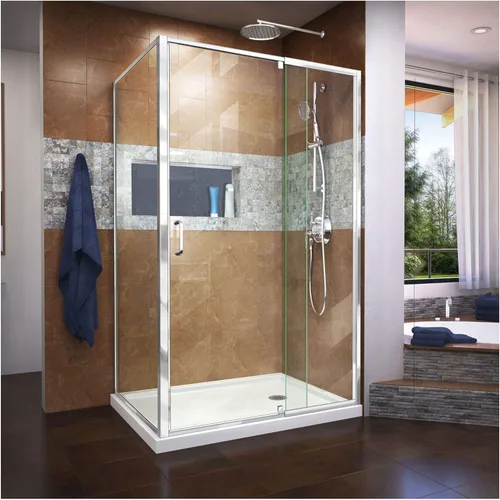 Miniatura 11 de DreamLine Flex SHDR-2234580-RT-01 - Cabina de ducha pivote sin marco de 34 1/2 pulgadas de profundidad x 56-60 pulgadas de ancho x 72 pulgadas