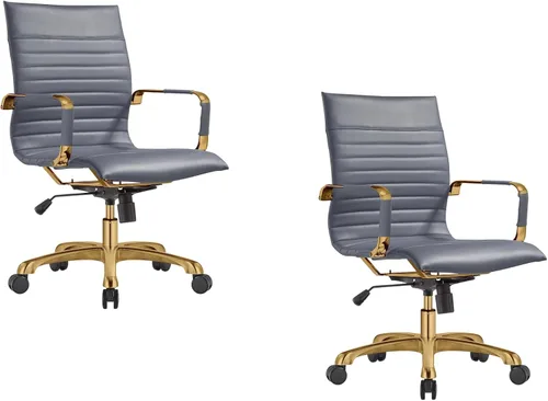 Miniatura 24 de LeisureMod Harris - Silla de oficina ejecutiva ergonómica moderna, silla de escritorio de piel con respaldo alto con altura ajustable, control