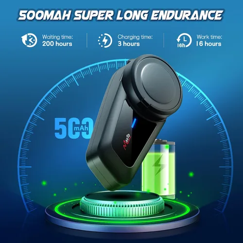 Miniatura 6 de MAXTO Auriculares Bluetooth M2 para motocicleta, casco de motocicleta Bluetooth 5.0, 6 vías 3280 pies, sistema de comunicación de intercomunicación