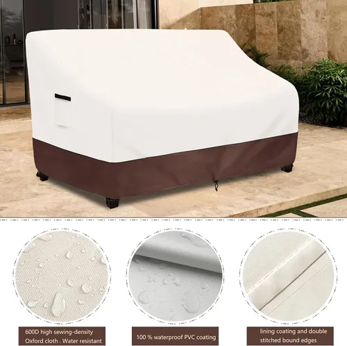 Miniatura 4 de Fundas para Sofá de Exterior, Funda para Sofá de Exterior de 58 Pulgadas, Funda Impermeable para Muebles de Patio, Fundas para Muebles para Asientos