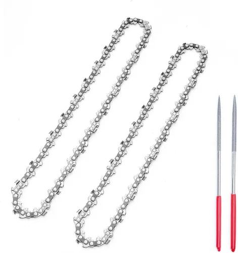 SEESII Cadena de motosierra de 8 pulgadas, paquete de 2 con kit de afilado, eslabones de transmisión de calibre 45 de 1/4 pulgadas LP .043 pulgadas,
