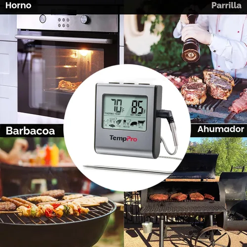 Miniatura 7 de Cocina digital LCD ThermoPro TP16 grande de cocción, comida, carne, termómetro para horno para barbacoa parrilla fumador temporizador de reloj