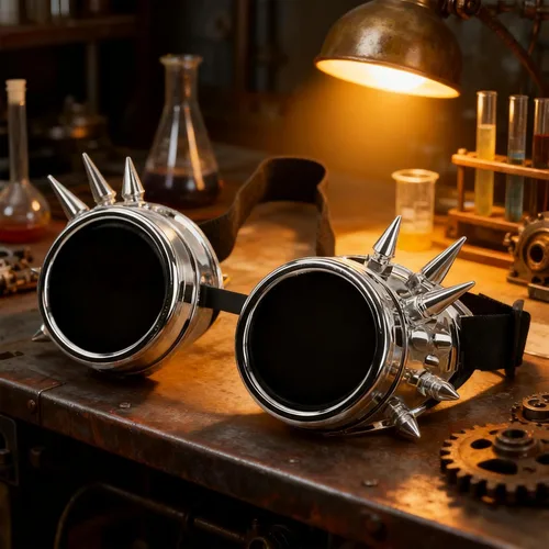 Miniatura 5 de Gafas vintage steampunk con remache para hombres y mujeres, Halloween, bricolaje, gótico, cosplay, disfraz, estilo punk