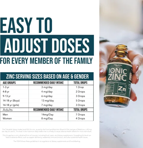Miniatura 3 de Zinc líquido iónico – Suministro de 8 meses, dosis ajustables para toda la familia – Forma de sulfato de zinc, vegano, botella de vidrio
