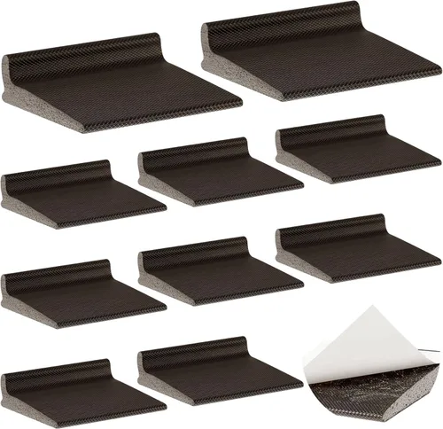 Pangda 10 sellos para esquina de puerta, sellos autoadhesivos para esquinas de puerta, elevados detrás de burletes para aislamiento de ruido y Negro