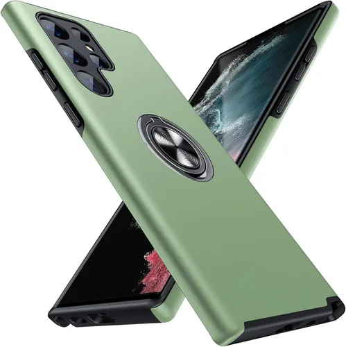 Miniatura 25 de JAME para Funda Samsung Galaxy S22 Ultra, Funda Protectora de Parachoques Suave y Delgada para Cubierta Samsung S22 Ultra, con Soporte de Anillo