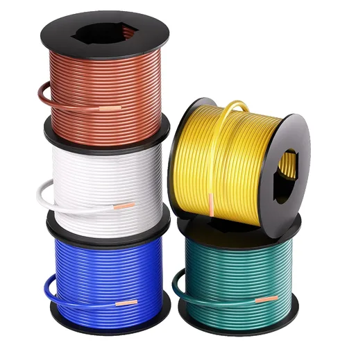 Miniatura 11 de OTOMO 2 rollos de cable primario automotriz de calibre 14 CCA de 100 pies, conductor único SAE J1128, carrete de remolque de cable eléctrico