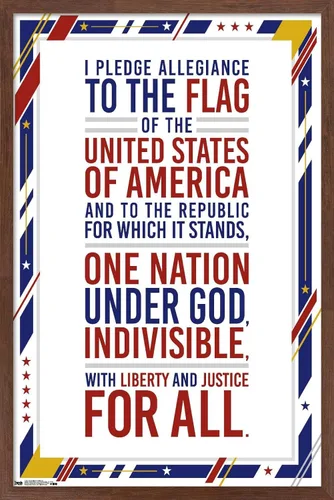 Miniatura 14 de Trends International The United States Of America - Pledge Of Allegiance Wall Poster, 14.725" x 22.375", Barnwood Framed Version