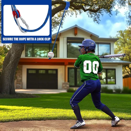 Miniatura 6 de TOBWOLF Entrenador de bateo de béisbol, sóftbol, bateo, entrenamiento de práctica de bateo, ayuda al béisbol en una cuerda, equipo de práctica