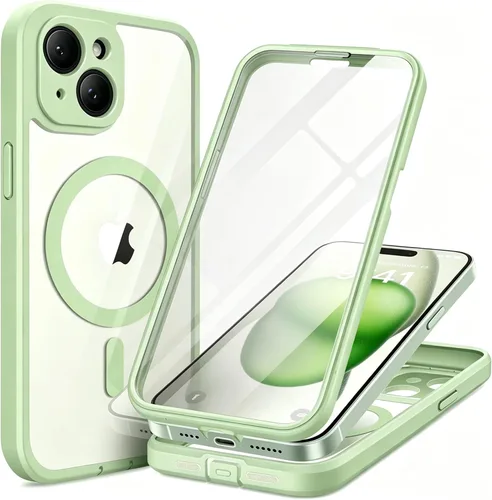 Miniatura 31 de TIESZEN Funda para iPhone 15, compatible con MagSafe, protector de pantalla de privacidad integrado y protección de cámara, antiespía, cuerpo