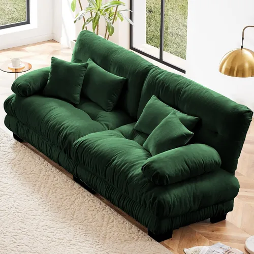 Miniatura 14 de KEIKI Sofá modular de 94 pulgadas con 4 almohadas, cómodo juego de sofá biplaza Cloud para sofá de asiento profundo suave y profundo, sofá biplaza