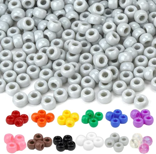 Miniatura 17 de Kit de Fabricación de Pulseras Dowsabel, Cuentas para Hacer Pulseras Poni, Kandi, Arcilla Polimérica, Cuentas con Cara Sonriente y Letras para Hacer