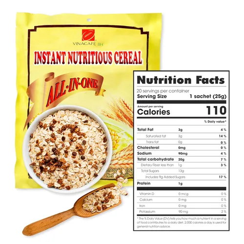 Miniatura 3 de Vinacafe Mezcla instantánea de cereales – 20 sobres (14.11 onzas) Bebida nutritiva vietnamita instantánea de cereales Bebida cremosa y deliciosa