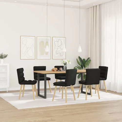 Miniatura 14 de 4-Piece Black Fabric Dining Chairs Set Modern Farmhouse Design with Metal Frame and Thick Foam Cushion for Kitchen Dining Room Living Room Furniture
