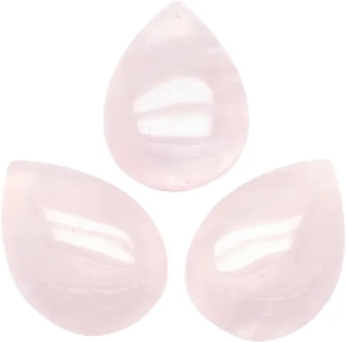 Miniatura 27 de Fashewelry Cuentas de cabujones de espalda plana de lágrima natural Cuarzo rosa