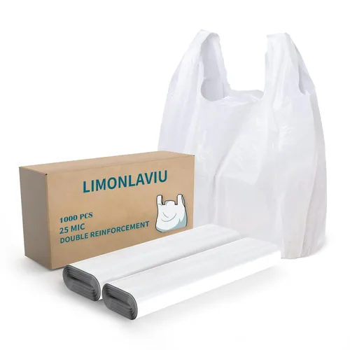 Miniatura 9 de Bolsas de plástico LimonLaviu - paquete de 300 (espesor de 25 micras) (11.5' x 6.5' x 21') con asas - Bolsas al por mayor para pequeñas empresas