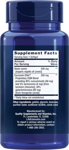 Miniatura 2 de Life Extension Aceite de semilla de comino negro y extracto de cúrcuma de élite de curcumina – Suplemento – Fórmula para un sistema inmunológico