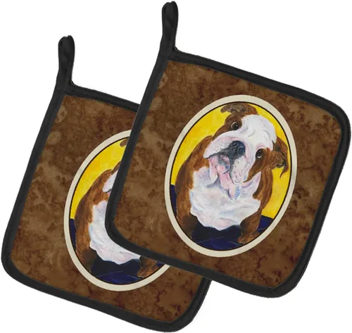 Caroline's Treasures SS8415PTHD - Juego de soportes para ollas de bulldog inglés para cocina, resistentes al calor, almohadillas calientes para
