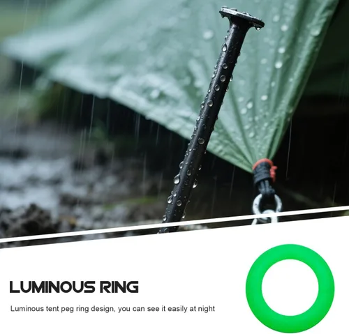 Miniatura 5 de BESPORTBLE Estacas de tienda de campaña de silicona O-Rings: 50 piezas de anillos de uñas de tienda que brillan en la oscuridad, accesorio