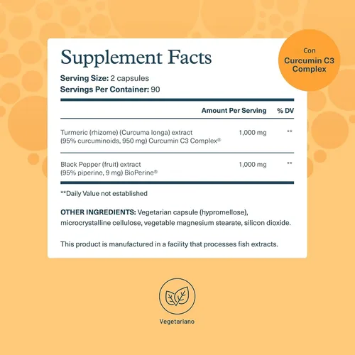 Miniatura 2 de Youtheory Cúrcuma Extra Strength - 1,000 mg - Apoya la salud muscular y articular* - Contiene biopotenciadores, curcuminoides y extractos de hierbas