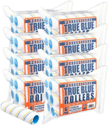 Miniatura 12 de True Blue Cubiertas de rodillo de pintura profesional de 9 pulgadas, 9 pulgadas, lo mejor para todo tipo de superficies de pintura, paquete