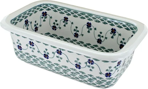 Miniatura 2 de Blue Rose Polish Pottery – Panadero de pan azul violeta – 10 x 6.25 pulgadas – Plato de cerámica para hornear y servir panes