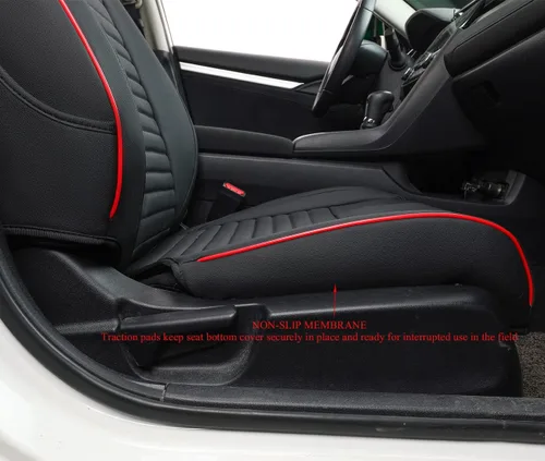 Miniatura 8 de EKR - Fundas de asiento de automóvil a la medida para Honda Civic Sedan, Sport, LX - Cuero sintético (negro)