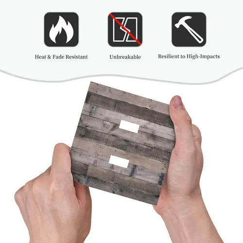 Miniatura 498 de Placa Decorativa de Pared de Granja Rústica con Cuerno de Madera para Puerta de Granero 1 Banda Duplex Cubiertas de Toma Eléctrica Soltera