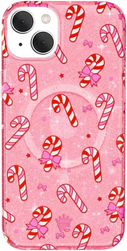 Miniatura 55 de VELVET CAVIAR Funda para iPhone 15 Pro, compatible con MagSafe, probada en caídas de 10 pies, con purpurina Galaxy Purpurina (Galaxy glitter)