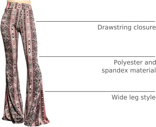 Miniatura 26 de ShopMyTrend - Pantalones de yoga largos con piernas anchas y acampanadas estilo palazzo, con cintura alta, para mujer