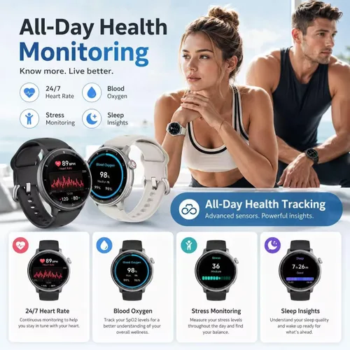 Miniatura 3 de Reloj inteligente R5G Plus con GPS, llamadas Bluetooth, diseño impermeable, caras personalizadas, más de 110 modos deportivos, seguimiento diario