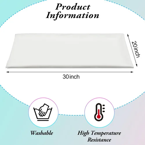 Miniatura 2 de Tegeme 2 piezas de paño de prensado para planchar tela de organza de seda prensado para hierro 20 x 30 pulgadas prensa de tela ropa costura