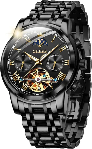 Miniatura 64 de OLEVS Relojes automáticos para hombre, esqueleto mecánico, de lujo, a la moda, reloj de pulsera luminoso impermeable