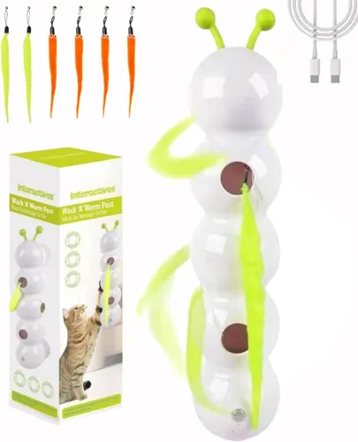 Miniatura 10 de Caterpillar - Juguete inteligente interactivo para gatos, juguetes recargables activados por movimiento, resistentes a las mordeduras, juguetes