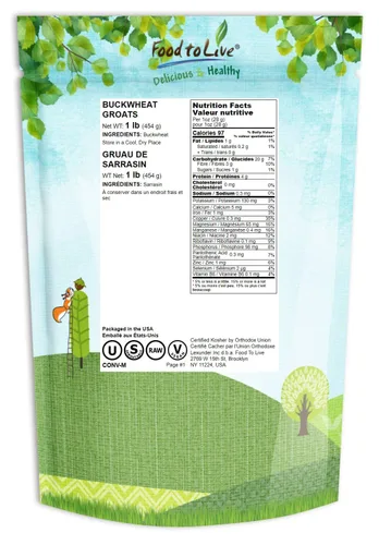 Miniatura 2 de Granados de trigo sarraceno, 1 libra - granos enteros cascarados, crudos, kosher, vegano, Sirtfood, granel, buena fuente de fibra dietética, cobre