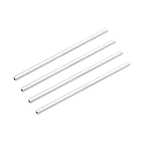 uxcell Tubo cuadrado de aluminio 6063, 6mmx6mmx1mm de espesor de pared, 200mm de longitud, tubo de tubería recta sin costuras, 4 piezas