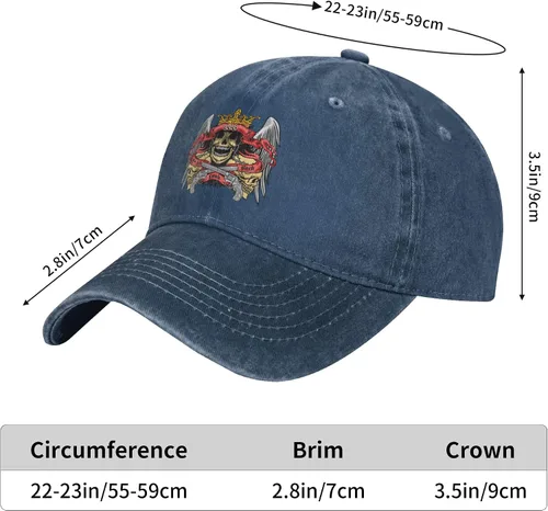 Miniatura 8 de Sombrero de vaquero de moda para hombre y mujer, ajustable para cuatro estaciones, gorra de béisbol del infierno con ángel, azul marino, Azul marino