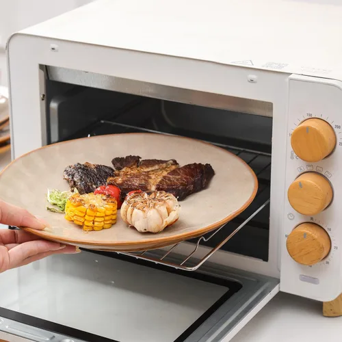 Miniatura 5 de vicrays Juego de Platos de Cena de Cerámica, 10.5 Pulgadas, Juego de 6, Redondos, Apto para Microondas, Horno, Lavavajillas, Porcelana Acanalada