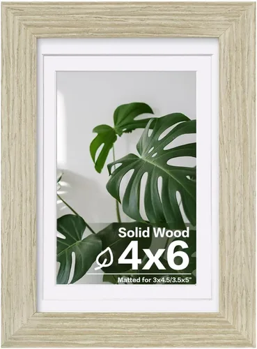 Miniatura 173 de Egofine - Portarretratos de 4 x 6 pulgadas, de madera maciza con plexiglás, para fotos de 3.5 x 5 con paspartú o de 4 x 6 sin paspartú, para colocar