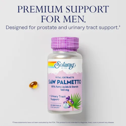 Miniatura 3 de SOLARAY - Extracto de palma enana americana – Salud de próstata y apoyo del tracto urinario – 136 mg de ácidos grasos y esteroles – verificado