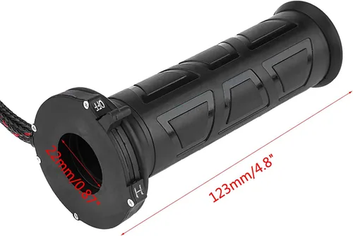 Miniatura 2 de Qiilu Empuñaduras eléctricas con calefacción para motocicleta, ajustable 0.866 in, negro, 12W-24W