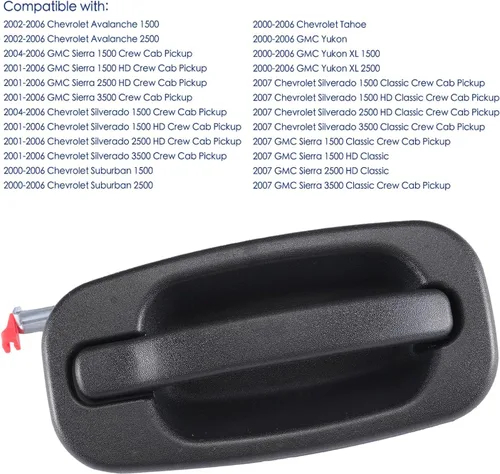 Miniatura 4 de Manijas de Puerta Trasera Izquierda del Conductor y Derecha del Lado del Pasajero para Chevy Silverado Suburban Tahoe Avalanche GMC Sierra Yukon