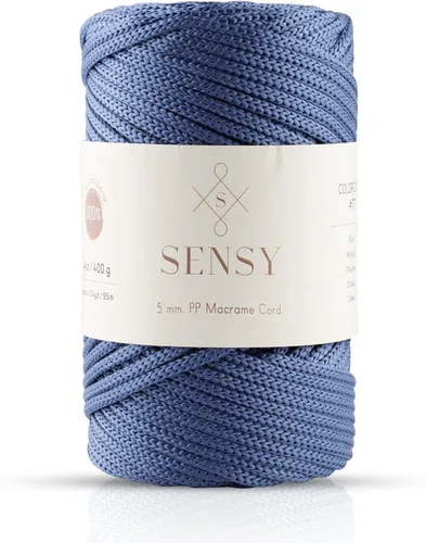 Miniatura 83 de Sensy - Cuerda de poliéster prémium de 0.197 in, 104 yardas, 100% polipropileno, cordón de macramé de 0.197 in, cuerda de ganchillo para bolsa