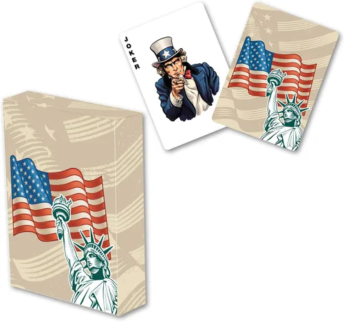 Miniatura 18 de Military Gift Shop Cartas de jugar con bandera estadounidense azul - Gráficos patrióticos - Calidad premium - Regalos para veteranos para hombres