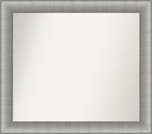 Miniatura 200 de Amanti Art Espejo de baño plateado para sobre fregadero, 28 x 47 pulgadas, espejo rectangular de plata imperial, marco de madera tradicional de gran
